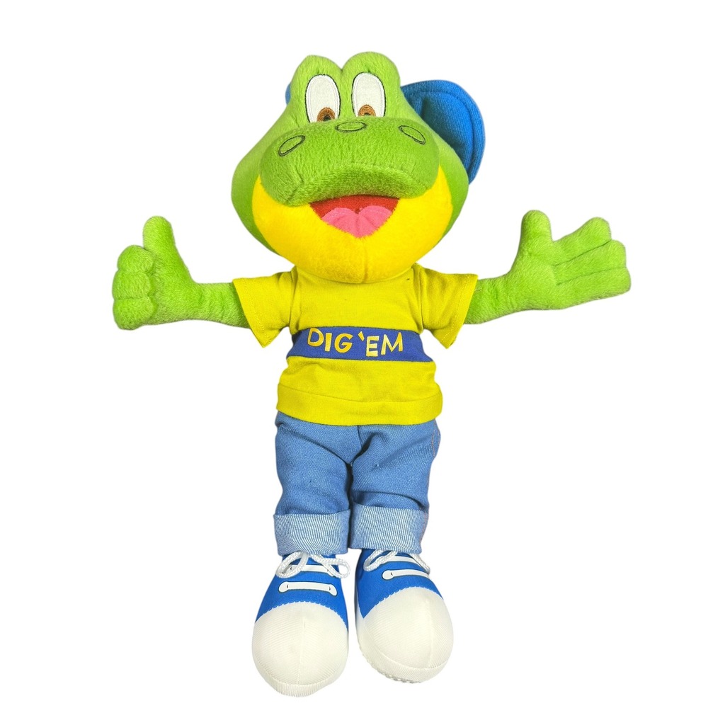 Kelloggs Honey‎ Smacks Dig 'Em Frog Plush Cereal Mascot 12 Inch Stuffed Animal